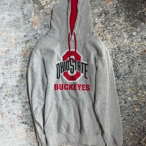 Ohio State Buckeyes Gray and Red Hoodie Size Large